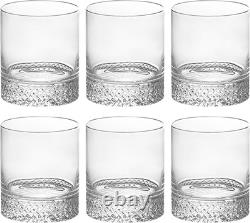 Cut Crystal Tumbler Glass Set 6 Double Old Fashioned 13 Oz