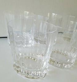 DANSK Crystal Old Fashioned Oval Facette Double Crystal Glasses France Set of 6