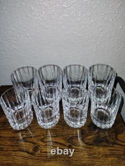 DANSK France OVAL FACETTE Crystal DOUBLE OLD FASHIONED ROCKS GLASSES (8) MCM