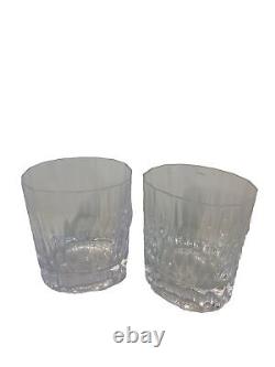 Dansk Crystal Glasses Oval Facette Double Old Fashioned Pair Set Of 2 France