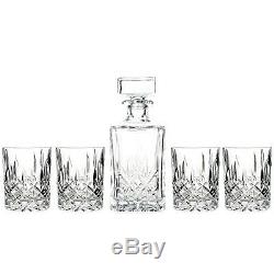 Decanters Marquis by Waterford Decanter and Set of Four Double Old Fashioned