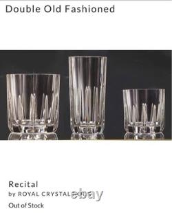Discontinued Italian Crystal MCM Whiskey Tumblers + DOF Set brutalist BARWARE