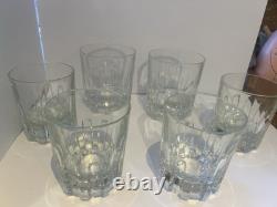 Discontinued Italian Crystal MCM Whiskey Tumblers + DOF Set brutalist BARWARE