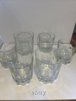 Discontinued Italian Crystal MCM Whiskey Tumblers + DOF Set brutalist BARWARE