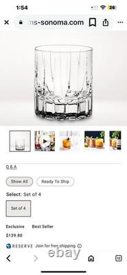 Discontinued Italian Crystal MCM Whiskey Tumblers + DOF Set brutalist BARWARE