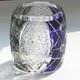 Double Color Crystal Whiskey Glasses Tumbler Carved Glassware 9oz Black Blue