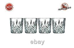 Double Old Fashioned Glasses Waterford Markham Scotch Whiskey Crystal Set of 4