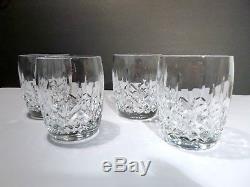 EXCELLENT Waterford Crystal ARAGLIN (1987-) Set 4 Double Old Fashioned 4 1/4