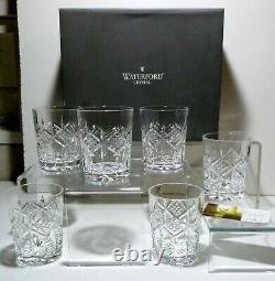 EXCELLENT Waterford Crystal GRAINNE Set 6 Double Old Fashioned 4 3/8 IRELAND