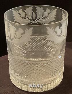 Edinburgh Crystal Clear Textured Thistle Double Old Fashioned Glass & Pitcher