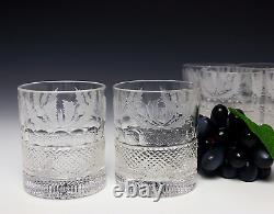 Edinburgh Crystal Thistle Double Old Fashioned Tumbler 1st Quality TWO GLASSES
