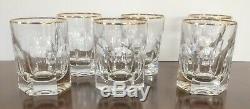 Edward Gold By Ralph Lauren Crystal 6 each Double Old Fashioned Glass Mint Cond