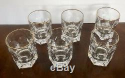 Edward Gold By Ralph Lauren Crystal 6 each Double Old Fashioned Glass Mint Cond