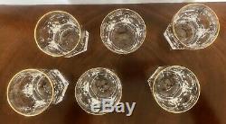 Edward Gold By Ralph Lauren Crystal 6 each Double Old Fashioned Glass Mint Cond