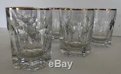 Edward Gold By Ralph Lauren Crystal 6 each Double Old Fashioned Glass Mint Cond