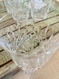 FIVE Waterford Crystal Double Old Fashioned Glasses Lismore Pattern Whiskey 9oz