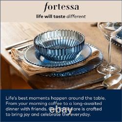 FORTESSA Jupiter Beaded Hobnail Glass 10oz Double Old Fashioned Set of 6 Sage