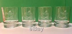 FOUR (4) Masters Golf Double Old Fashioned Glasses, Augusta National