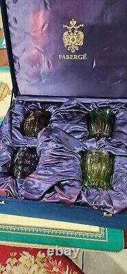 Faberge Na Zdorovye Double Old Fashioned with box. Set of 4