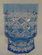 Faberge Na Zdorovye Sky Blue Cut Crystal Double Old Fashioned DOF glass New