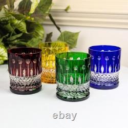Fabergé Xenia Multicolor Cut to Clear Crystal Double Old Fashioned Glasses (4)