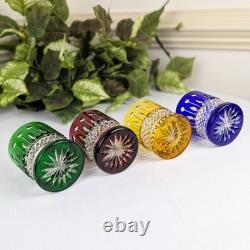 Fabergé Xenia Multicolor Cut to Clear Crystal Double Old Fashioned Glasses (4)