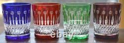 Fabergé Xenia Set Red Green Blue Purple Double Old Fashioned Glasses (4)