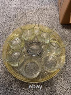 Fiesta Striped Double Old Fashioned Glasses Set Of 8 With Tray