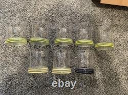 Fiesta Striped Double Old Fashioned Glasses Set Of 8 With Tray