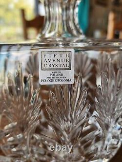 Fifth Ave Portico Crystal Decanter & 4 Double Old Fashioned Glasses -Poland