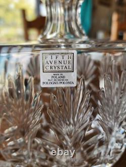 Fifth Ave Portico Crystal Decanter & 4 Double Old Fashioned Glasses -Poland