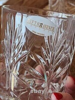 Fifth Ave Portico Crystal Decanter & 4 Double Old Fashioned Glasses -Poland