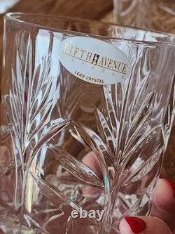 Fifth Ave Portico Crystal Decanter & 4 Double Old Fashioned Glasses -Poland