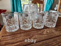 Fifth Ave Portico Crystal Decanter & 4 Double Old Fashioned Glasses -Poland