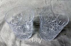 Fine Set Of 2 Waterford Crystal Lismore Double Old Fashioned Glasses Tumblers