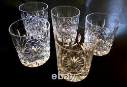 Five (5) Waterford Crystal NOCTURNE Double Old Fashioned Glasses 10 oz