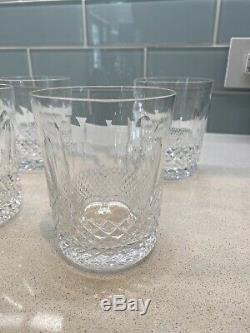 Five(5) Waterford crystal Colleen Double Old Fashioned Glasses Tumblers Whiskey