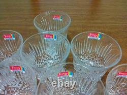 Fostoria Bennington Double Old Fashioned Crystal Glasses Set of 8 NEW WithSticker