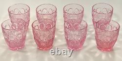 Fostoria Moonstone Light Pink Double Old Fashioned Glasses Set of 8
