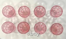 Fostoria Moonstone Light Pink Double Old Fashioned Glasses Set of 8