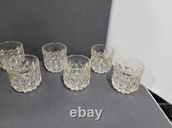 Fostoria York Double Old Fashioned Whiskey Glasses Set of 8 Amber Yellow 3.5