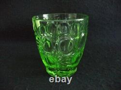 Fostoria crystal Moonstone 6 double old-fashioned tumblers 12oz Apple Green'70s