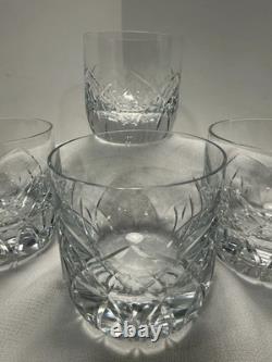 Four Block Crystal Rainbow Whiskey Double Old Fashion Glasses Low Ball Barware