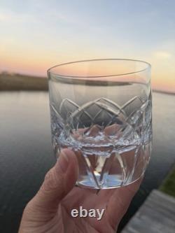 Four Block Crystal Rainbow Whiskey Double Old Fashion Glasses Low Ball Barware