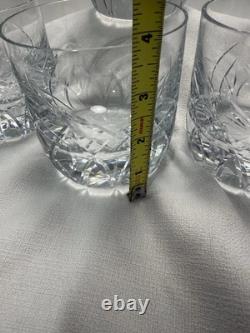 Four Block Crystal Rainbow Whiskey Double Old Fashion Glasses Low Ball Barware