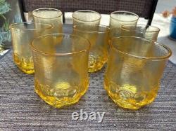 Franciscan Madeira Cornsilk Double Old Fashioned Glass Yellow Set of 8 Heavy