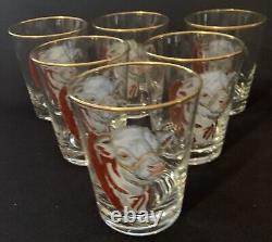 Frank Vosmansky Hereford Bull 6 Double Old Fashioned Glasses