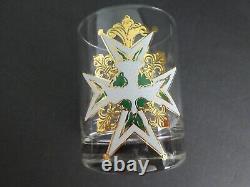 GEORGES BRIARD Double Old Fashioned Rocks Glasses Gold Insignia Royal Medals (6)