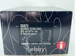 GEO By Ittala Double Old Fashioned Glasses Set of 2. Original Box W Stickers