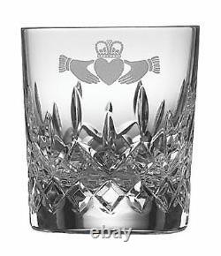Galway Crystal Claddagh Friendship Double Old Fashioned Glasses Set of 4